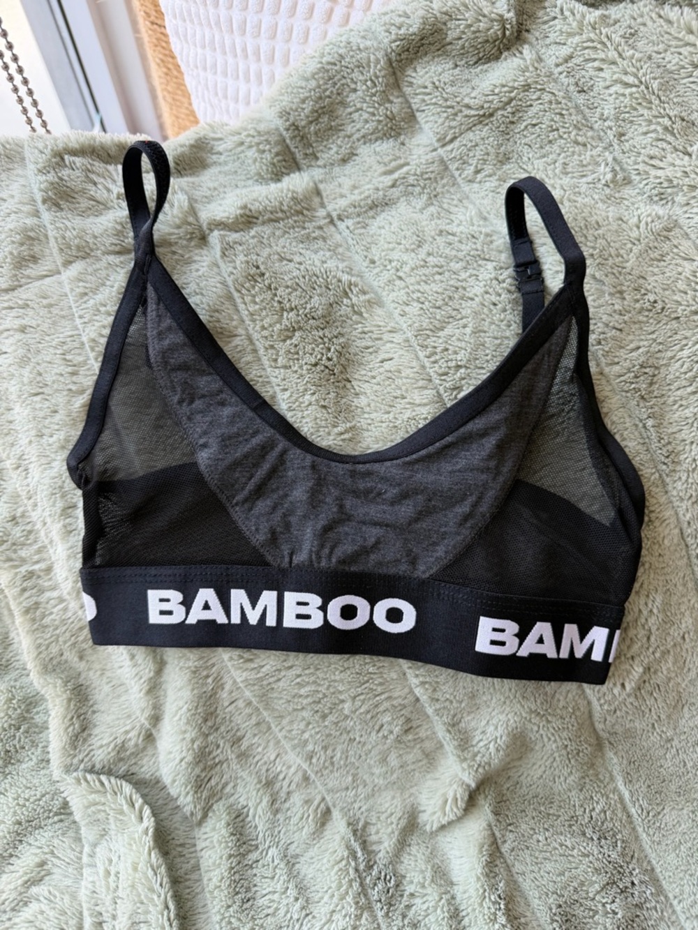 BAMBOO Black Mesh Bralette with Branded Elastic